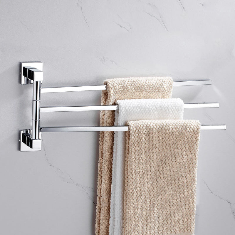 Porte-Serviette Pivotant Chromé en Inox, 2, 3 ou 4 Bras