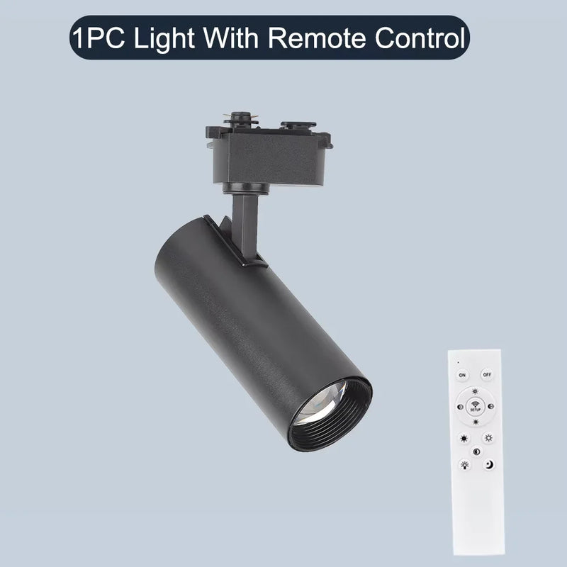 Spot LED sur Rail Dimmable, Kit 3 à 8 Spots 20 W avec Télécommande