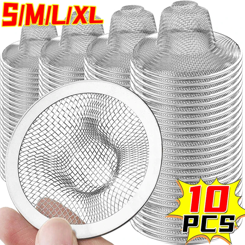 Filtre d'Évier Inox Anti-Cheveux, 4 Diamètres, Lot de 1 à 10