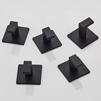 Patère Adhésive Carrée en Aluminium, Noir, Gris ou Blanc, Lot de 1 à 4 Crochets