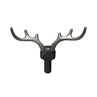 Patère Murale Bois de Cerf Alliage de Zinc Noir, Doré ou Argent