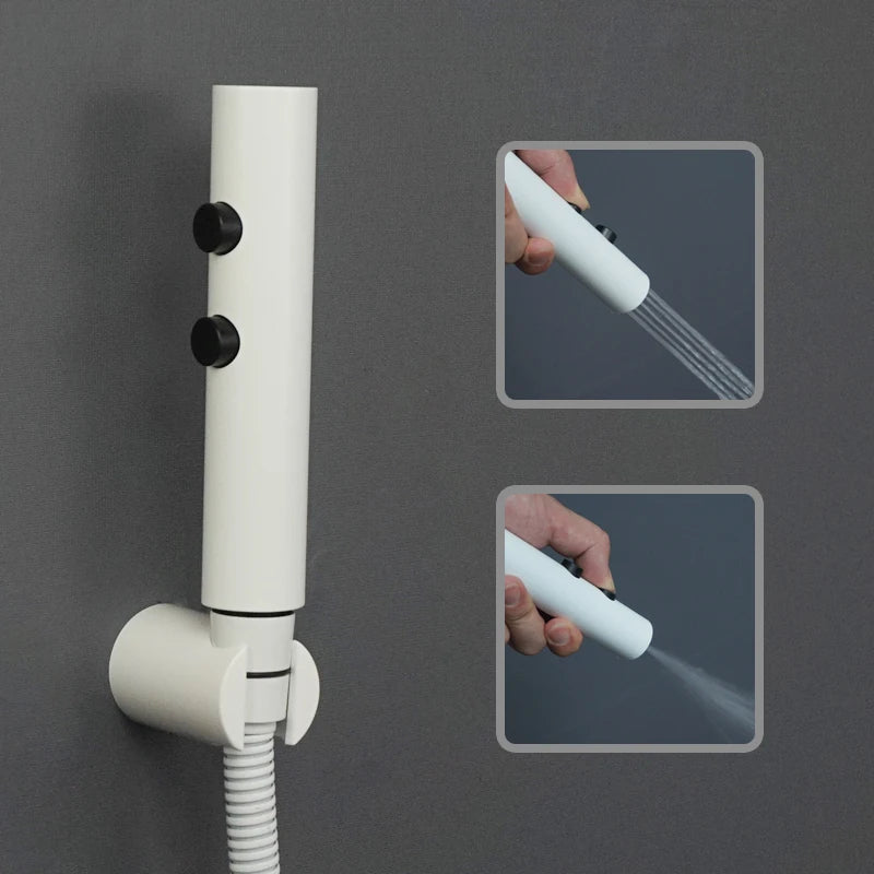 Douchette WC Blanche Pulvérisateur ABS ou Inox avec Flexible et Support Mural