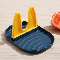 Repose-Couvercle et Cuillère à Plateau Ondulé, Plastique, 19 x 14 cm, 3 Coloris