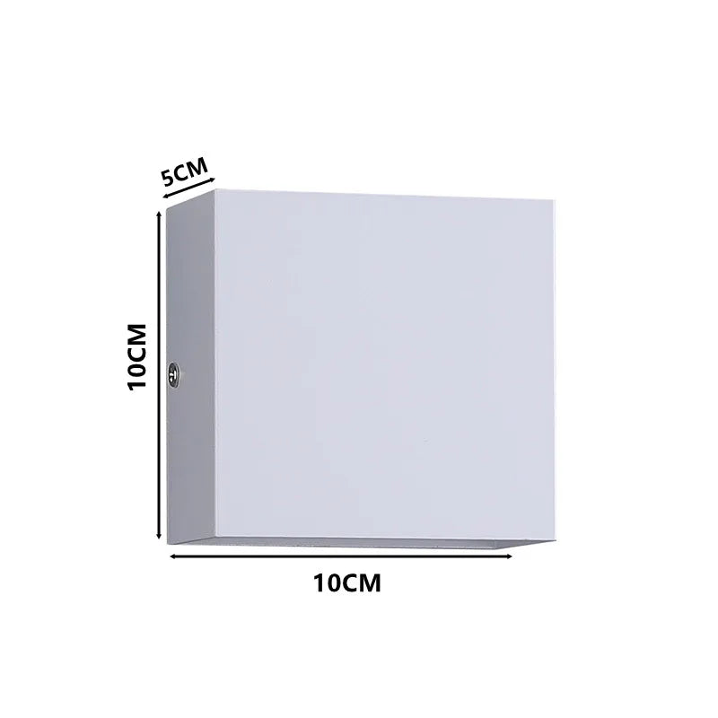 Applique Murale LED Cube Haut et Bas, Blanc ou Noir, 6 ou 10 W