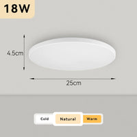 Plafonnier Cuisine LED Rond Ultra Plat 4,5 cm, Blanc ou Noir, 15 à 50 W