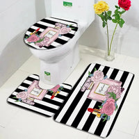 Rideau de Douche Flacon Parfum 180x180 cm et Tapis à la Pièce
