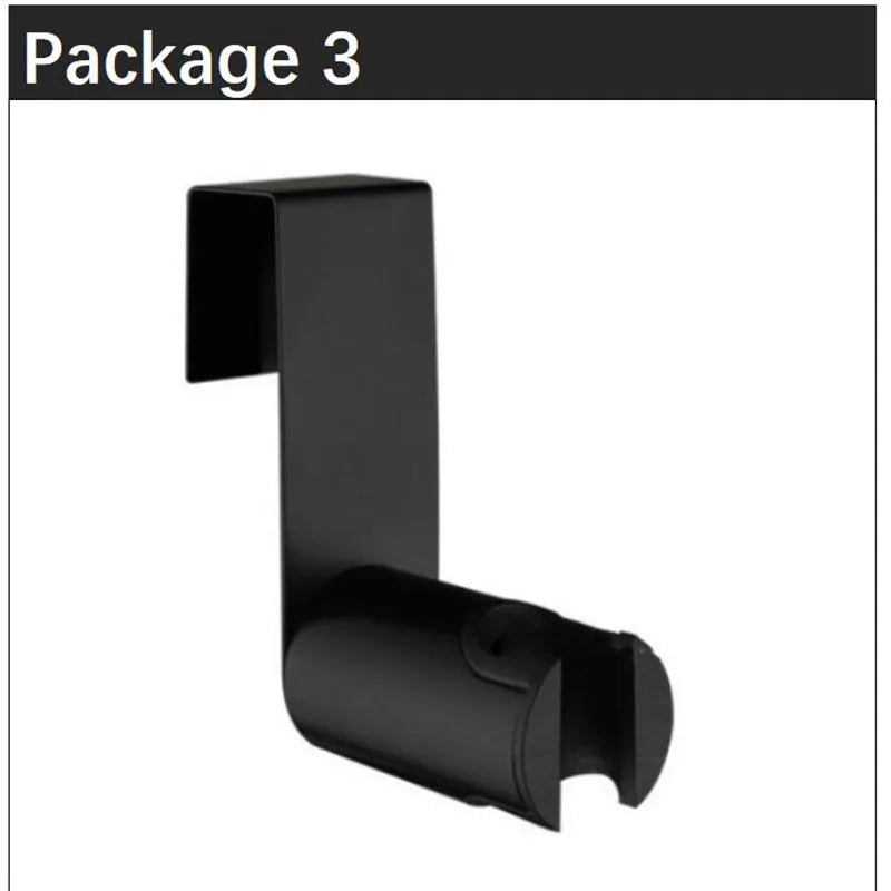Douchette WC Noire Kit Complet avec Support Mural