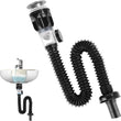 Siphon Lavabo Flexible 30-90 cm avec Bonde, Noir ou Gris