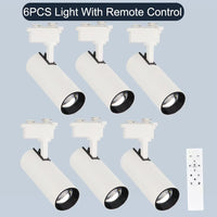 Spot LED sur Rail Dimmable, Kit 3 à 8 Spots 20 W avec Télécommande