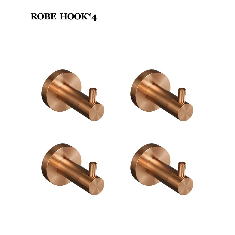 Ensemble d'Accessoires de Salle de Bain Or Rose Brossé Inox