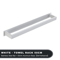 Porte-Serviette Adhésif sans Perçage Blanc ou Noir Mat en 3 Longueurs