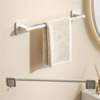 Porte-Serviette sur Pied Aluminium Blanc Ajustable 40-60 cm