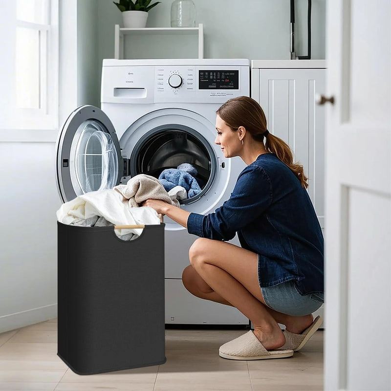 Panier à Linge Pliable en Lin avec Poignées 3 Tailles