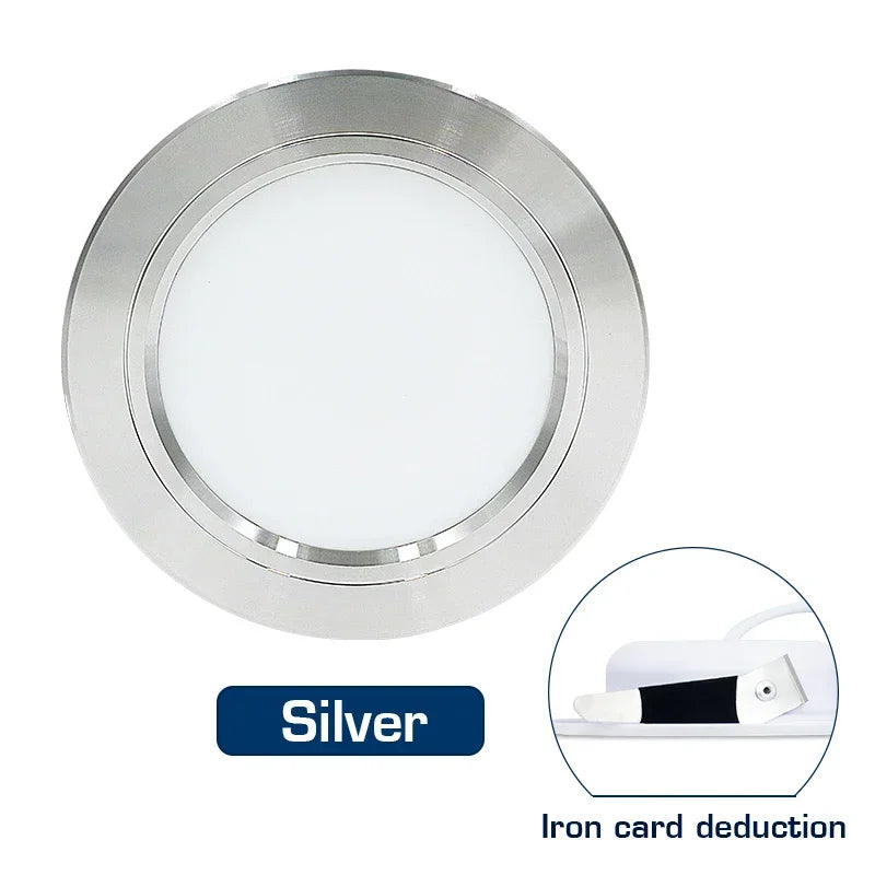 Spot LED Encastrable Cuisine Rond Blanc, Doré ou Argent, 5 à 18 W
