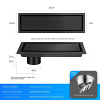 Caniveau de Douche Inox 304 Noir, Doré, Brossé, 20 à 60 cm