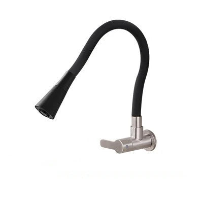 Robinet de Cuisine Mural Bec Flexible Eau Froide Inox 304