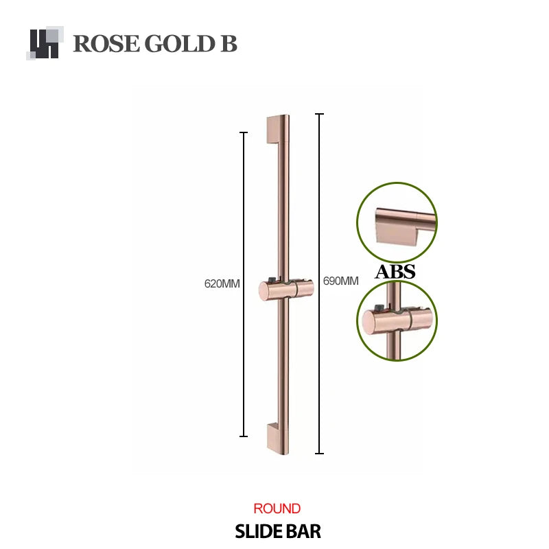 Barre de Douche Coulissante Ronde ou Carrée Réglable