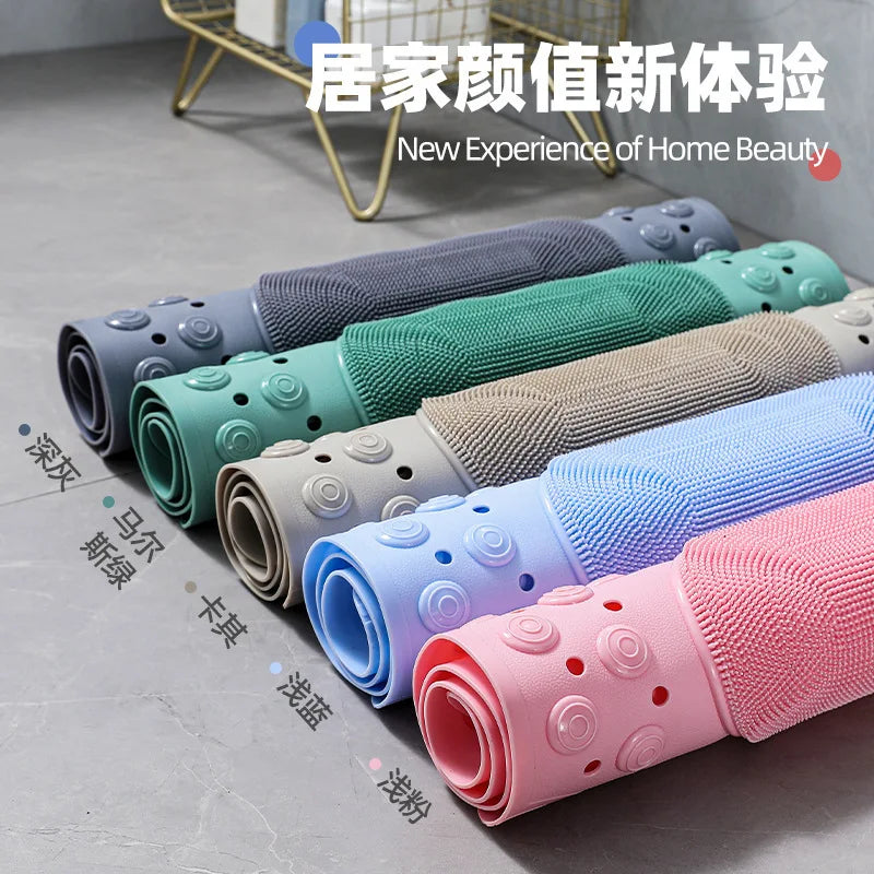 Tapis de Douche Doux Ventouses Trou de Vidange Multicolore