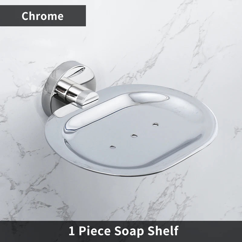Accessoires Salle de Bain Chromés Inox à la Pièce, 14 Articles