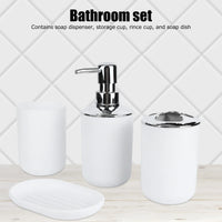Set Accessoires Salle de Bain Blanc ou Gris, 4 Pièces avec Distributeur