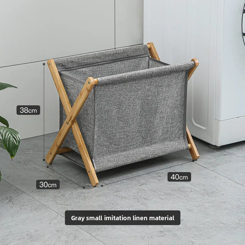 Panier à Linge Pliable en Bambou Structure X 40 cm