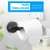 Porte-Papier Toilette à Ventouse Inox Noir Mat ou Nickel Brossé, Sans Perçage