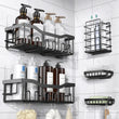 Étagère de Douche Sans Percer Inox Noir, Lot de 5 Pièces