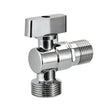 Robinet d'Arrêt d'Angle Chromé 1/2 x 3/4 avec Rosace, Alliage de Zinc