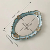 Plateau Miroir Ovale Rangement Bijoux Style Vintage