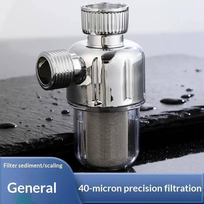 Mini Préfiltre Chromé 40 Microns pour Robinet, Lave-Linge et Sous Évier
