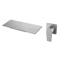 Robinet Mural Lavabo Cascade Encastré, Bec Plat, 4 Finitions