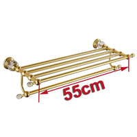 Accessoires Salle de Bain Dorés Cristal Muraux à la Pièce, 15 Articles