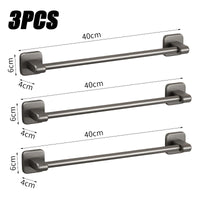 Porte-Serviette Sans Percer Aluminium Gris Anthracite 30 à 50 cm