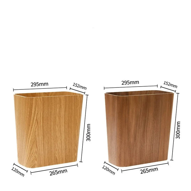 Poubelle Cuisine en Bois Style Japonais 12 L, Clair ou Foncé