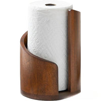 Porte Essuie-Tout en Bois à Poser, Tige Noire ou Dorée, 26 cm