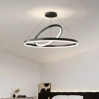 Suspension Cuisine Anneaux LED Noir ou Blanc, Ø 50 à 100 cm