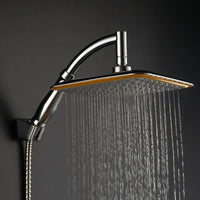 Pommeau de Douche Effet Pluie Carré Chromé avec Bras 20 cm
