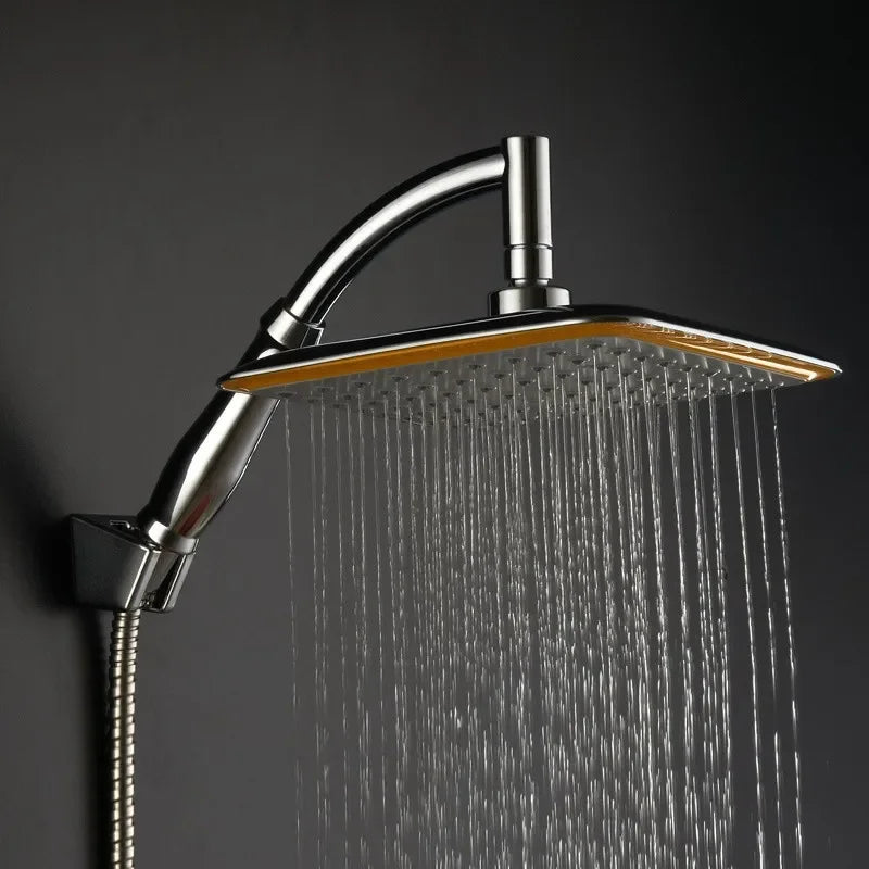 Pommeau de Douche Effet Pluie Carré Chromé avec Bras 20 cm