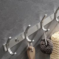 Patère Salle de Bain Inox Brossé, Barre de 1 à 7 Crochets