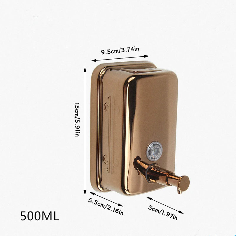 Distributeur de Savon Mural en Inox 304, 3 Contenances, 6 Finitions