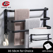 Porte-Serviettes Mural Aluminium Noir Autocollant 1 à 3 Barres 50 cm