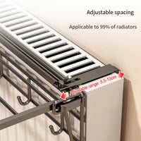 Porte-Serviette Radiateur Pliable Noir ou Blanc, Sans Perçage 35 cm