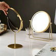 Miroir de Table Rond Rotatif en Métal Doré ou Noir, 17 cm
