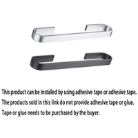 Porte-Serviette Adhésif Aluminium Argent ou Noir, 25 à 55 cm
