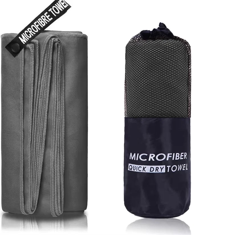 Serviette de Bain Microfibre Séchage Rapide avec Pochette, 4 Tailles