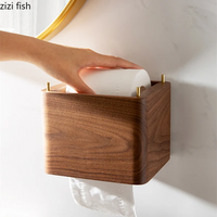 Porte-Papier Toilette et Boîte à Mouchoirs Murale en Bois, 4 Formats