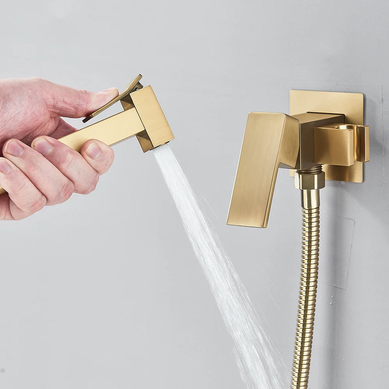 Douchette WC Mitigeur Mural Eau Chaude et Froide, Flexible 120 cm