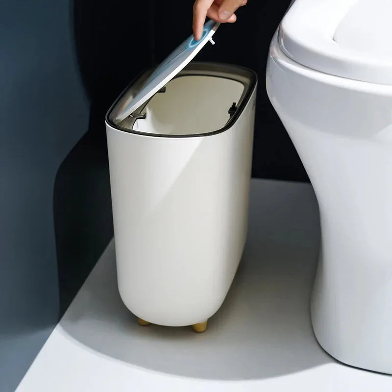 Poubelle Salle de Bain Étroite à Pression, 8 L ou 13 L