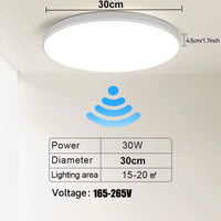 Plafonnier Cuisine LED Rond Détecteur Radar, 20 ou 30 W, 26 ou 30 cm