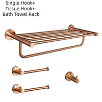 Ensemble d'Accessoires de Salle de Bain Or Rose Brossé Inox